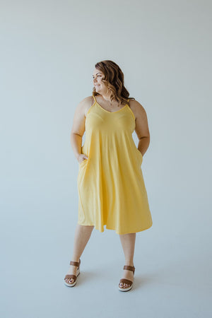 KNEE LENGTH A-LINE CAMI DRESS IN SUNSHINE