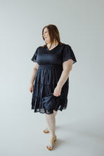 KNEE LENGTH DRESS WITH TIERED SKIRT IN STAR GAZING