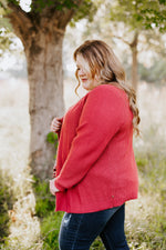 KNIT OPEN CARDIGAN IN ROSEWOOD
