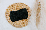 KNITTED CHENILLE HEADBAND IN BLACK