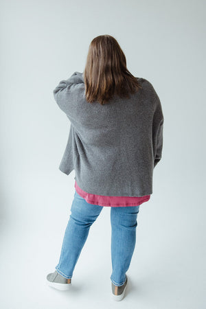 KNIT CARDIGAN WITH ROLLED SLEEVES