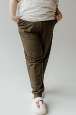 KNIT DRAWSTRING JOGGERS IN ARMY