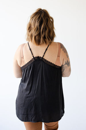 LACE-TRIMMED RACERBACK CAMI