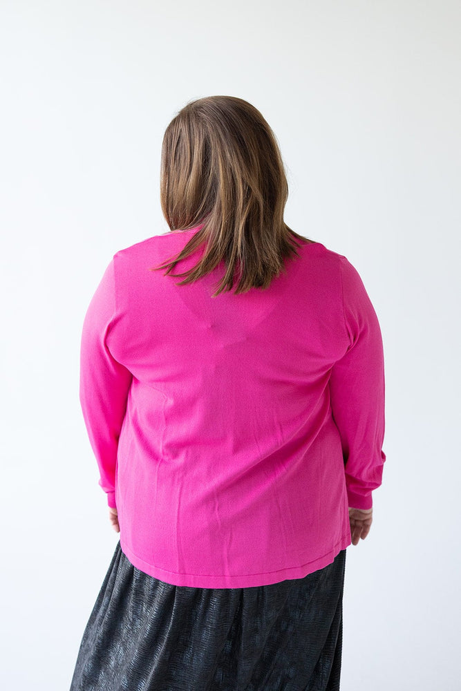 LIGHTWEIGHT CARDIGAN WITH POCKETS IN AZALEA