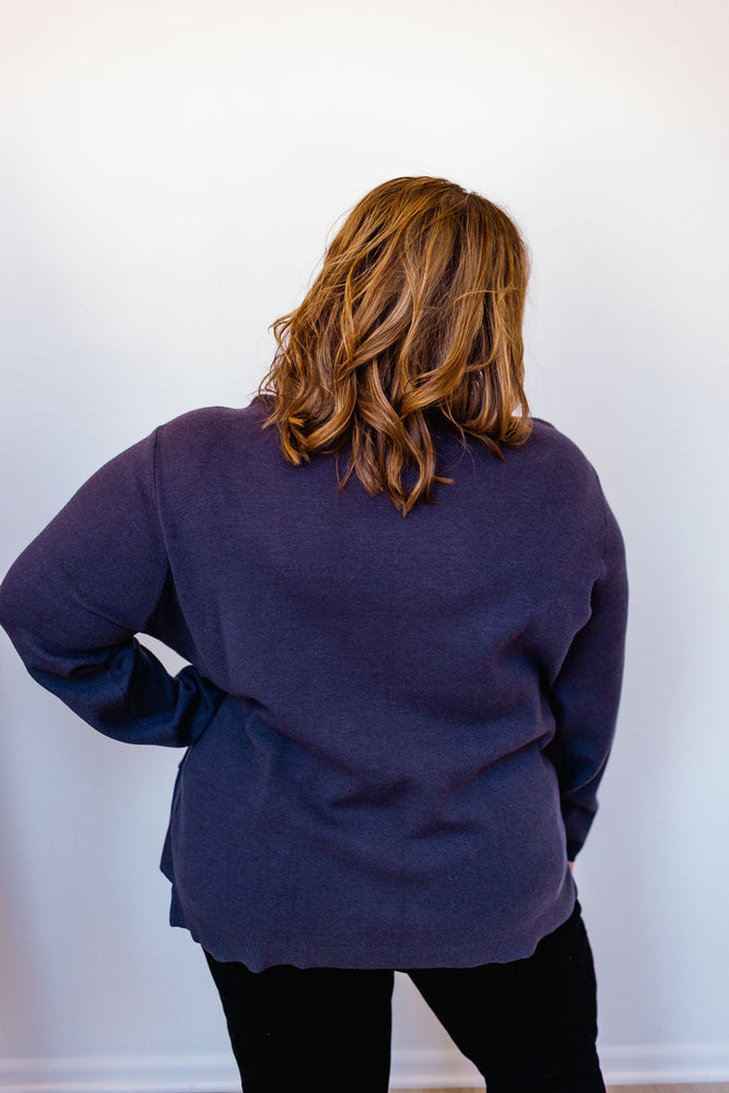 
            
                Load image into Gallery viewer, LIGHTWEIGHT SWEATER WITH ZIPPER DETAIL IN BLUE GREY
            
        