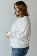 LIGHTWEIGHT KNIT DOLMAN SWEATER IN ECRU