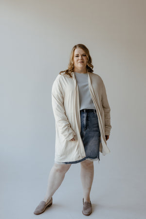 LIGHTWEIGHT LONG-SLEEVED CARDIGAN IN SAND