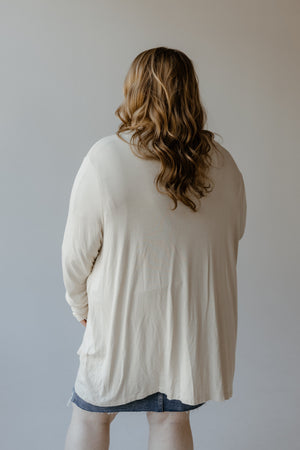 LIGHTWEIGHT LONG-SLEEVED CARDIGAN IN SAND