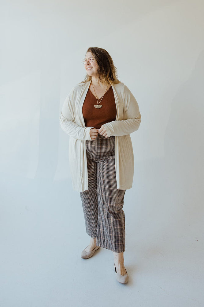 LIGHTWEIGHT LONG-SLEEVED DUSTER CARDIGAN IN SAND