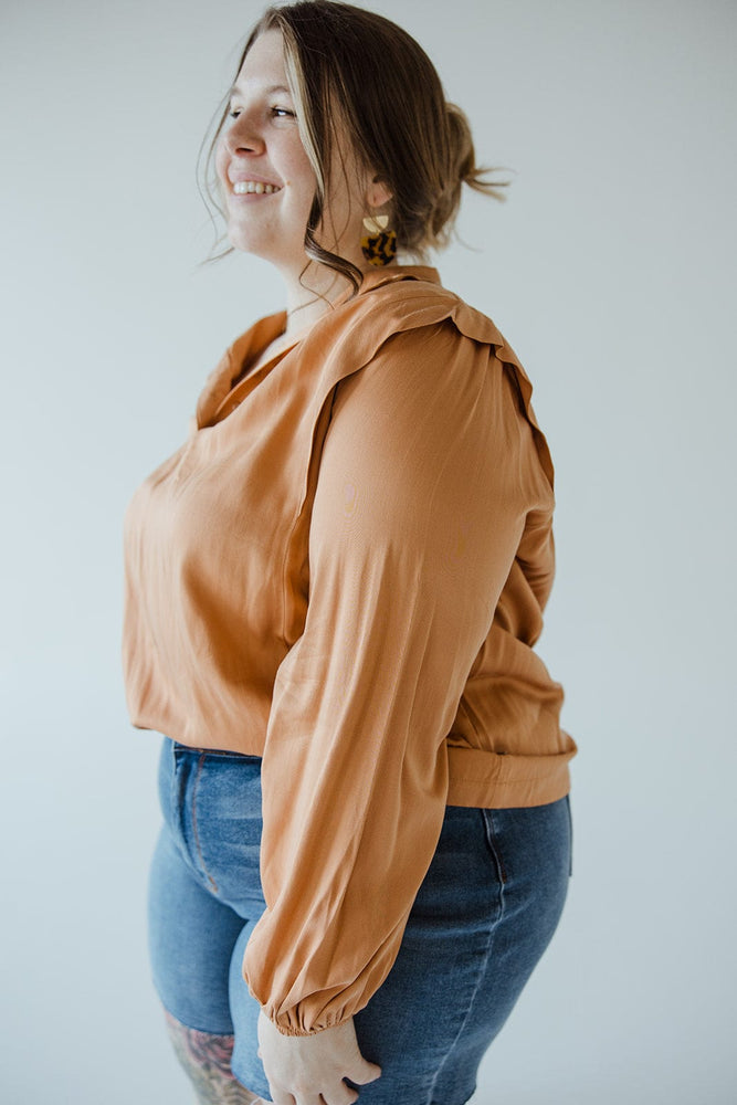 
            
                Load image into Gallery viewer, LONG SLEEVE TURTLENECK BLOUSE IN TERRACOTTA
            
        
