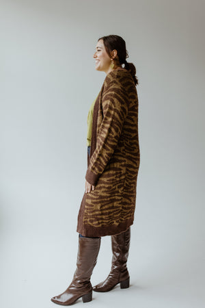 LUXURIOUSLY SOFT ZEBRA DUSTER CARDIGAN