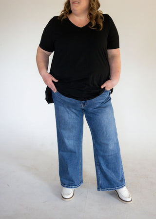 Lovervet Ankle Wide Leg – Dark Wash