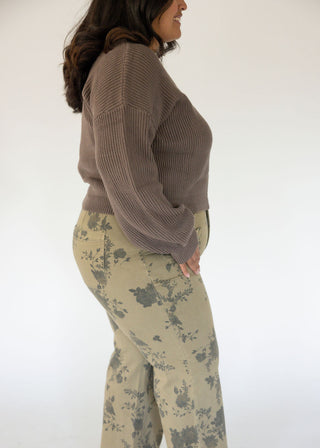 Lovervet High Rise Patchwork Slim Wide – Olive Floral