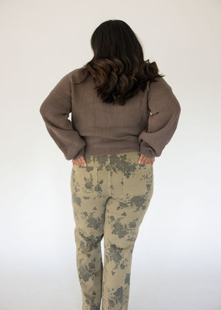Lovervet High Rise Patchwork Slim Wide – Olive Floral