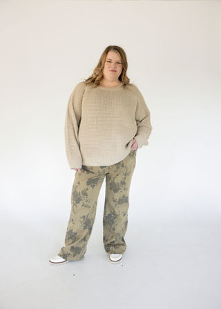 Lovervet High Rise Patchwork Slim Wide – Olive Floral