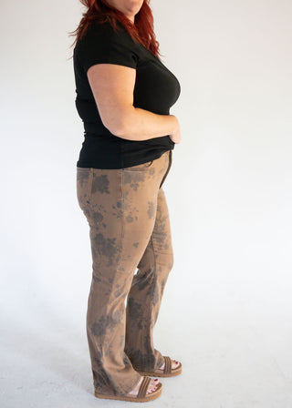 Lovervet Low Rise Floral Bootcut – Brown Floral
