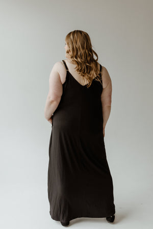 MAXI LENGTH SLIP DRESS IN BLACK