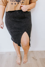 MINERAL WASHED THERMAL PENCIL SKIRT