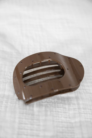 Matte Brown Mini Ball Duckbill Clip – Minimalist Hair Clip