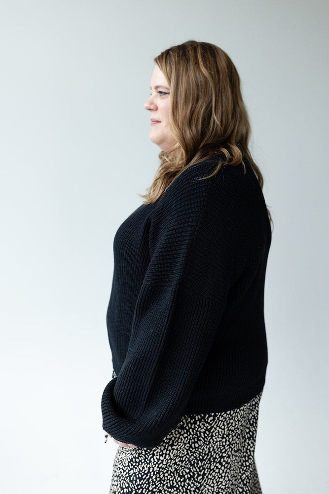 Oversized black cropped sweater online