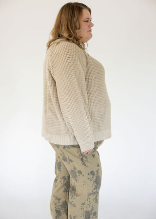 Oversized Raglan Knit Pullover Sweater – Cozy Taupe