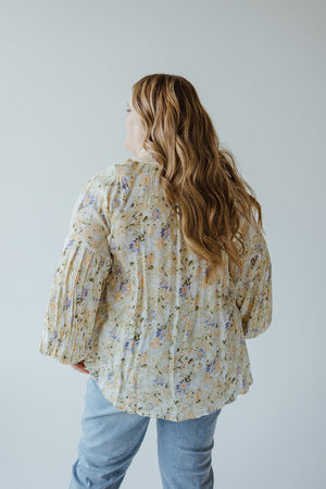 PEASANT BLOUSE IN SPRING FLORAL