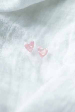 PINK HEART STUDS