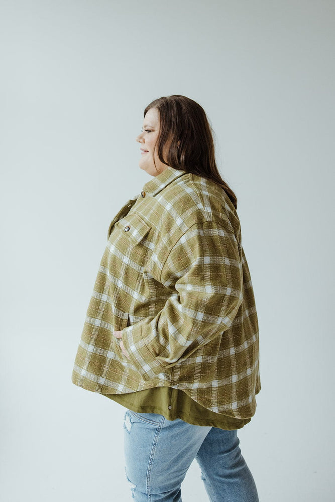 PLAID SHACKET IN BRIGHT CHARTREUSE