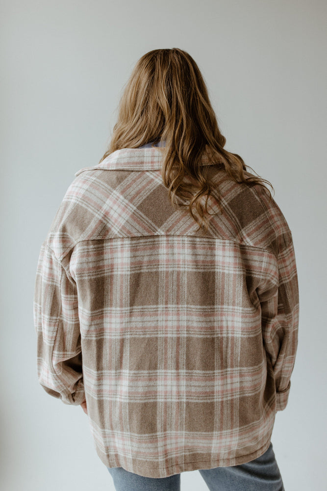 PLAID SHACKET IN CREME BRULEE