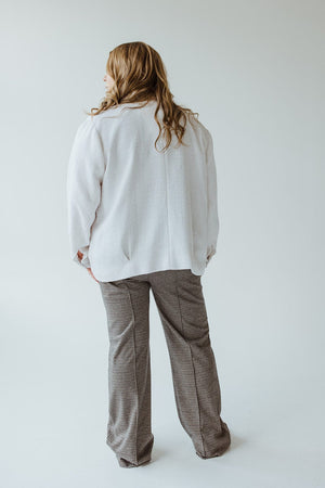 PLAID SLIGHTLY FLARED PULL-ON PANT