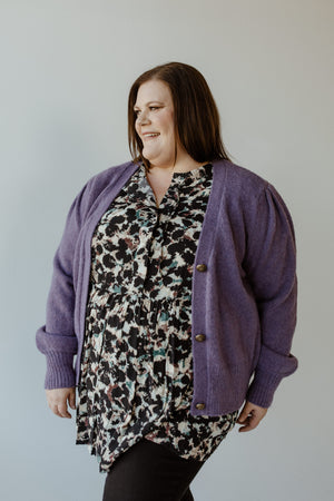 PUFF SLEEVE CARDIGAN WITH BUTTONS