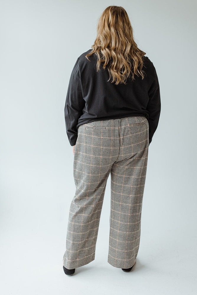 PULL-ON PLAID ANKLE TROUSER