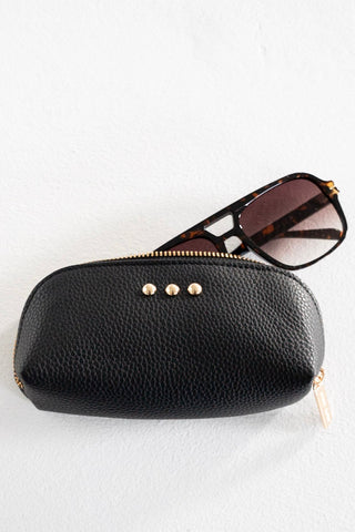 Pebbled Dome Zip Pouch – Black