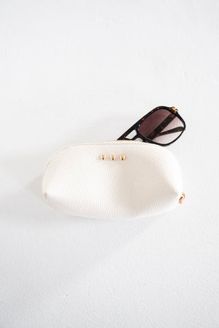 Pebbled Dome Zip Pouch – Cream