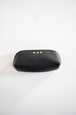 Pebbled Dome Zip Pouch – Black
