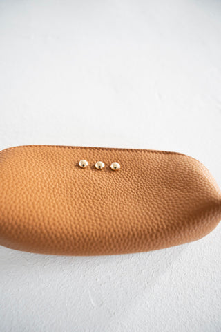 Pebbled Dome Zip Pouch – Brown