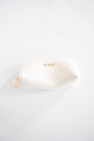 Pebbled Dome Zip Pouch – Cream