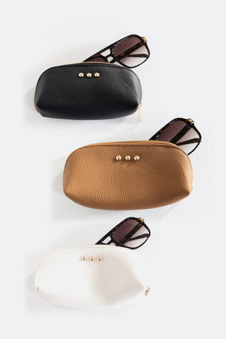 Pebbled Dome Zip Pouch – Cream