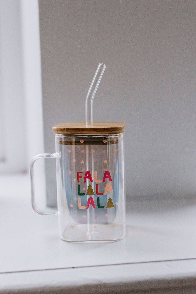 ROUND GLASS CUP WITH HANDLE IN FA LA LA – Love Marlow