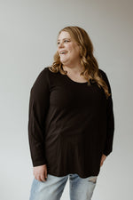 ROUND NECK JERSEY KNIT TUNIC IN BLACK