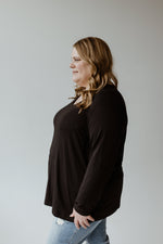 ROUND NECK JERSEY KNIT TUNIC IN BLACK