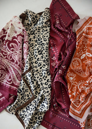 Rosewood Bandana Scarf – Silk-Touch