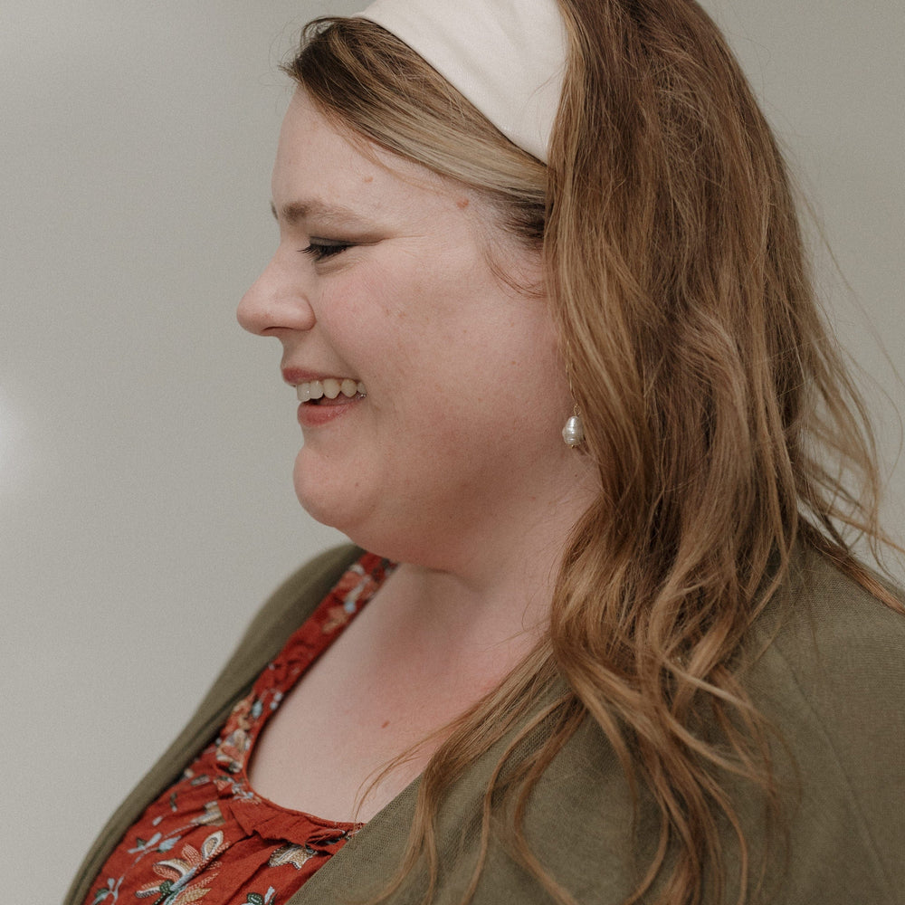 Woman wearing sand headband