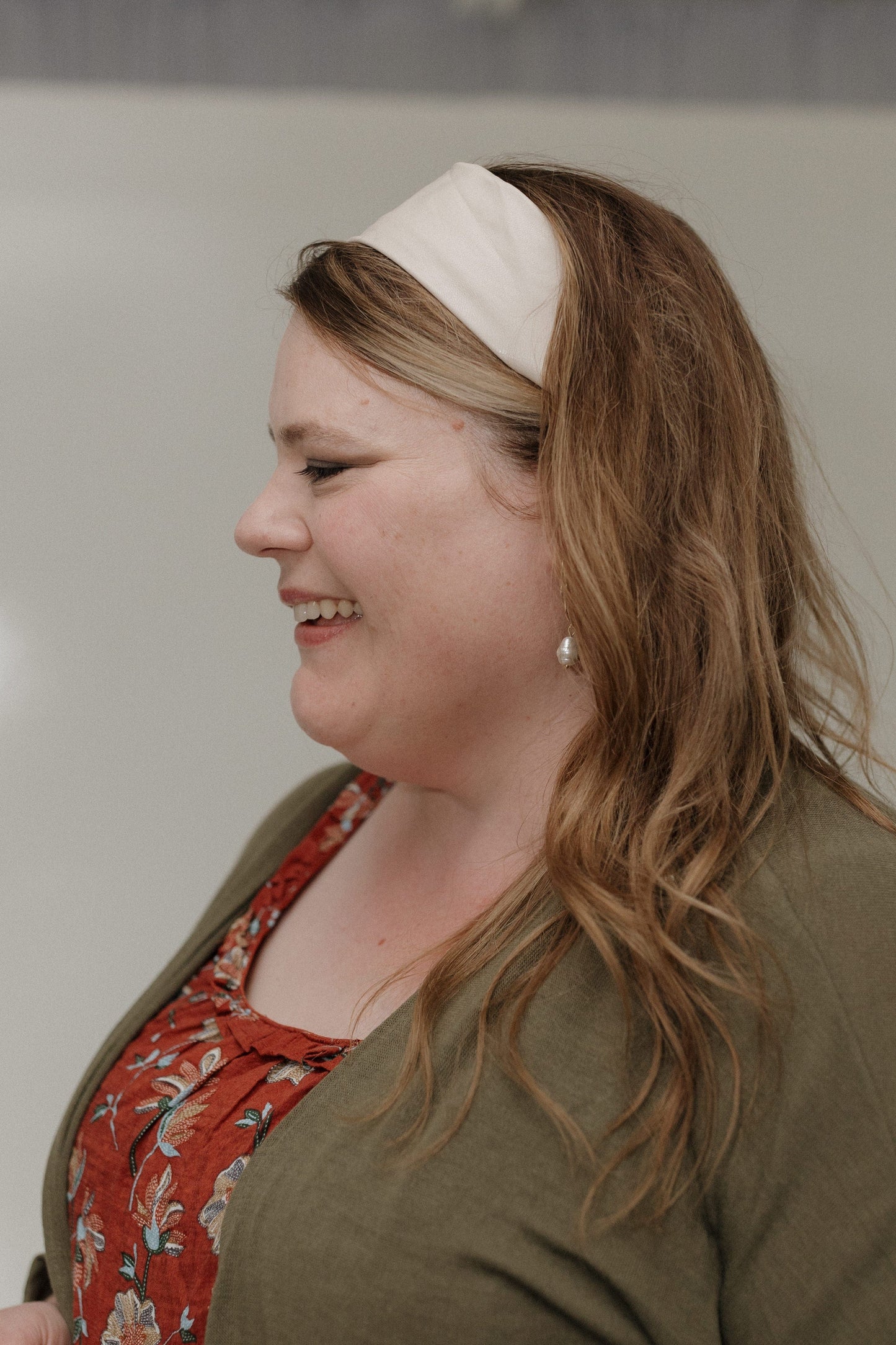 Woman wearing sand headband