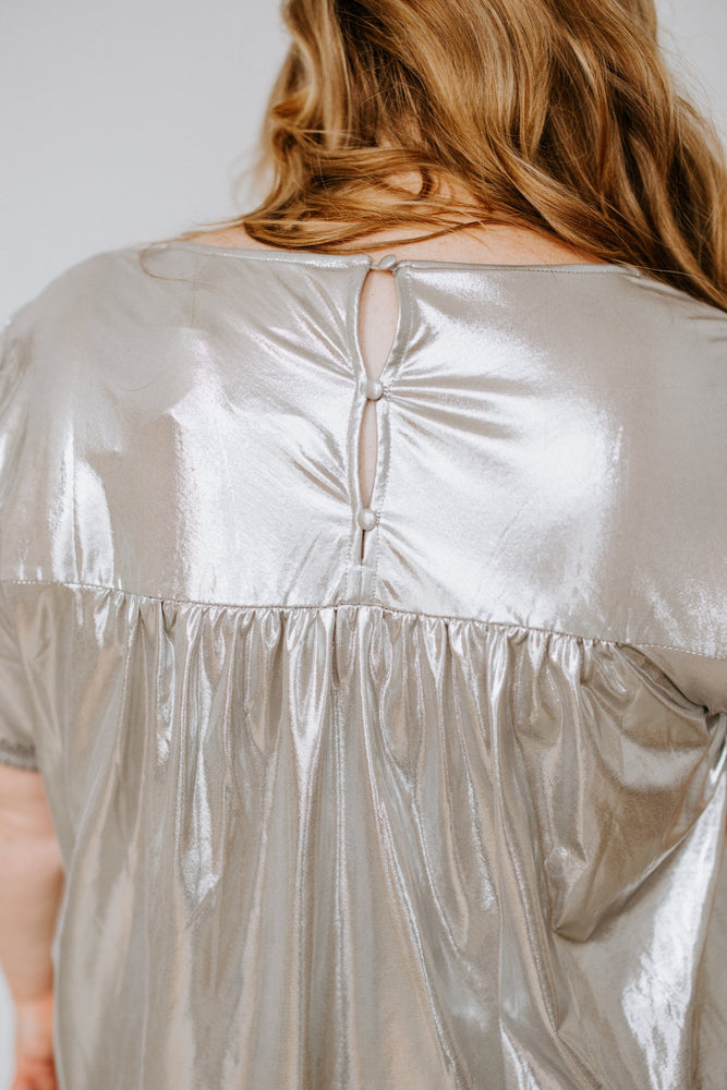 
            
                Load image into Gallery viewer, SILVER EMBROIDERED BLOUSE
            
        