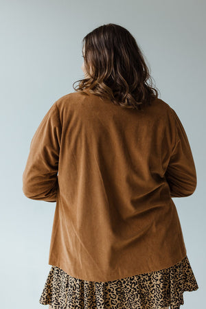 SINGLE-BUTTON CORDUROY BLAZER IN CHESTNUT