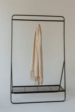 SOFT NUBBY SCARF WITH FRINGE IN IVORY