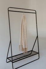 SOFT NUBBY SCARF WITH FRINGE IN IVORY