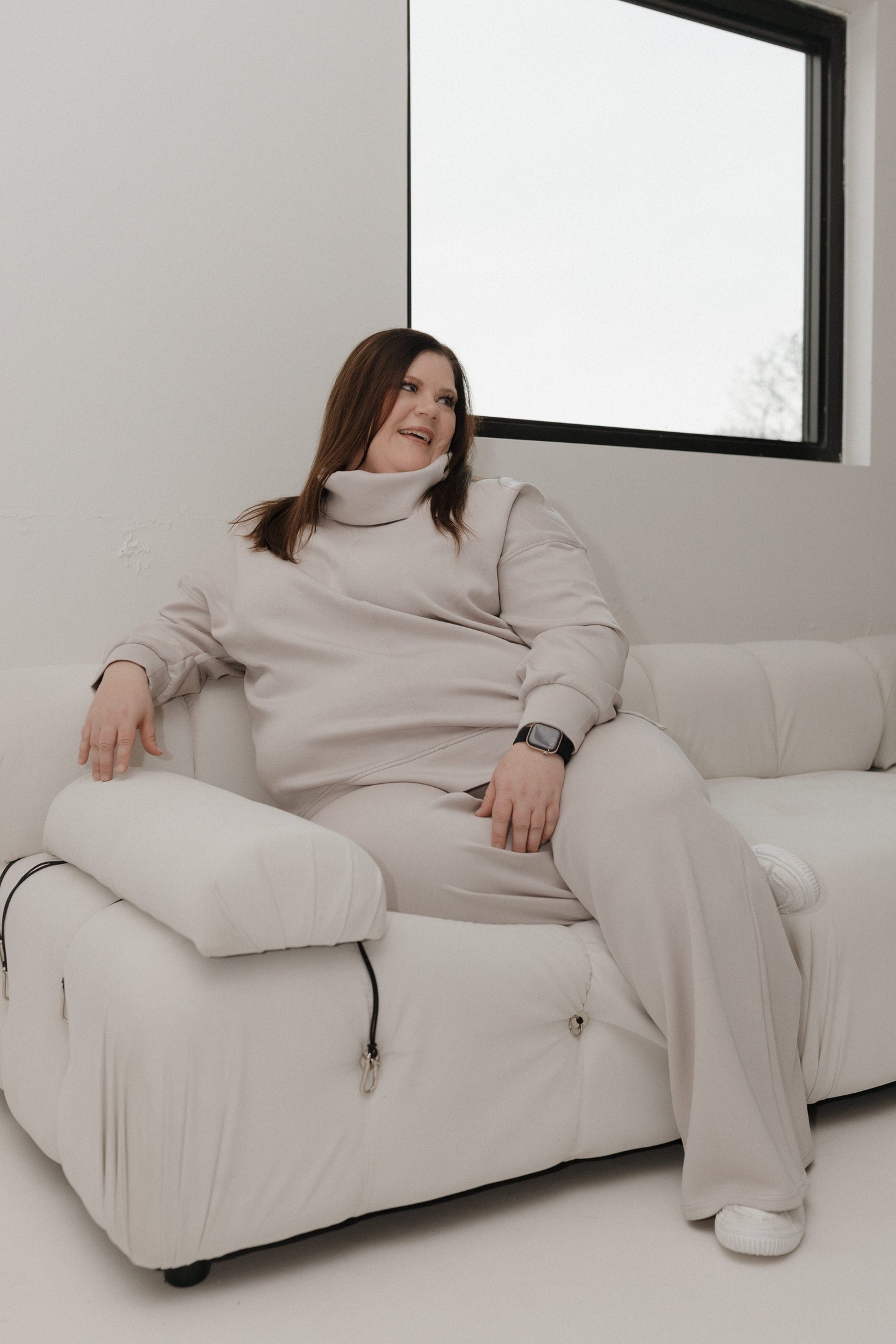 Athleisure set in a minimalist room