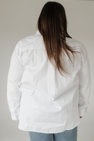 SPANX® Poplin Oversized Button-Up Shirt – Classic White